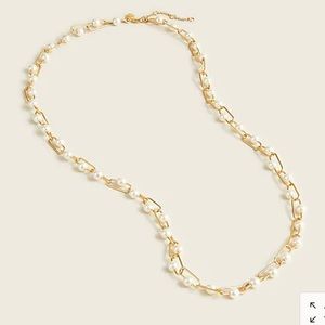J. Crew Pearl chain long necklace